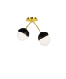 Φωτιστικό Πλαφονιέρα-Απλίκα Ø31,5 cm Δίφωτο Γυαλί Οπάλ με μαύρη λεπτομέρεια/ Ανάρτηση Χρυσή Viokef Orbit 4221700