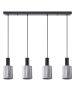 SE21-BL-4-4BL-GL1 ADEPT TUBE Black Pendant Smoked Glass+ HOMELIGHTING 77-8489