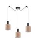 SE21-BL-4-BL3-SH3 ADEPT TUBE Black Pendant Brown Fabric Shade+ HOMELIGHTING 77-8521