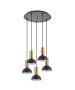 SE21-GM-4-5BL-MS3 ADEPT TUBE Gold Matt Pendant Black Metal Shade+ HOMELIGHTING 77-8650