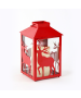 "METAL RED REINDEER LANTERN" ΛΕΥΚΟ ΚΕΡΙ, 1 LED ΛΑΜΠ. ΜΠΑΤ. (3xAAA), WW,IP44, Φ13Χ21CM ACA X0711108