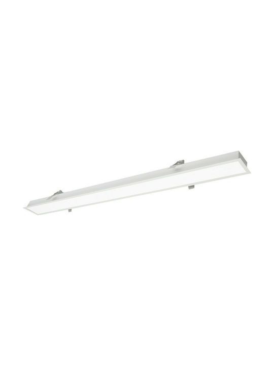 Γραμμικό Φωτιστικό Χωνευτό 220-240V Trimless Led 30w 4000K 2800lm L90 cm Αλουμίνιο Λευκό Viokef Station 3911-0413-4-W-N 