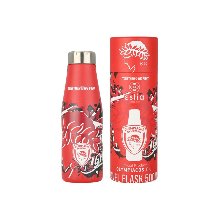 Θερμός 500ml Travel Flask Olympiacos BC Edition Together We Fight Estia Home Art 00-27162