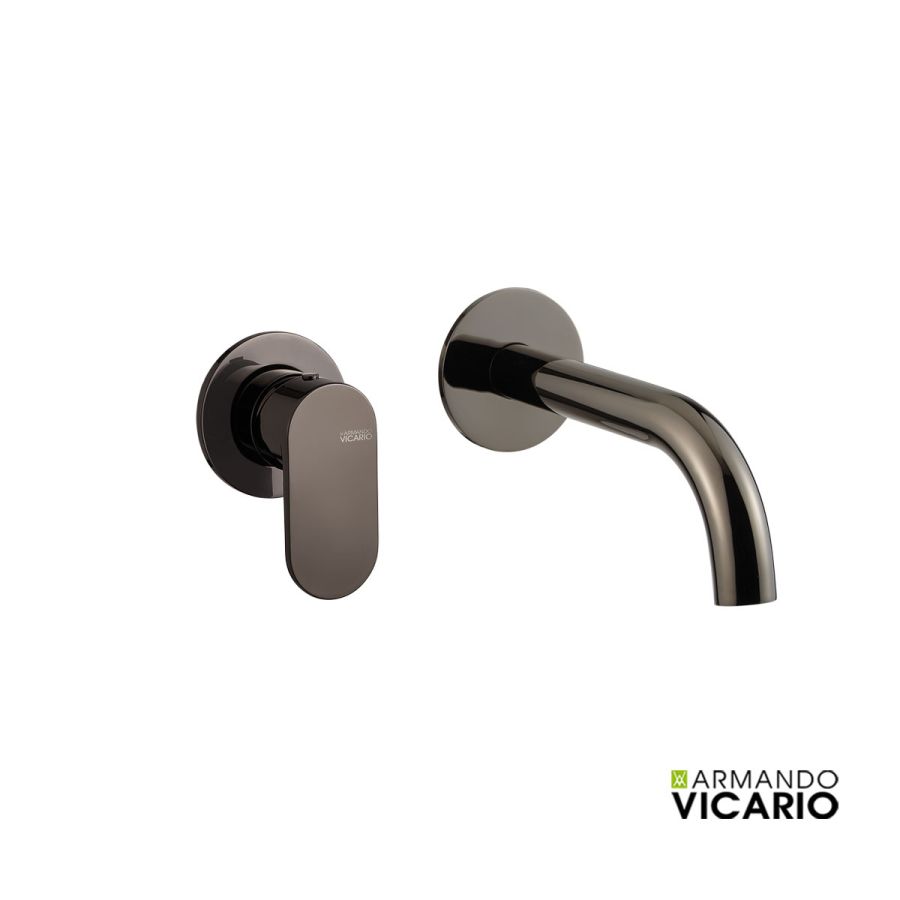 Μπαταρία Νιπτήρα Εντοιχισμού 2 Οπών Armando Vicario Slim Black Chrome 500045-405