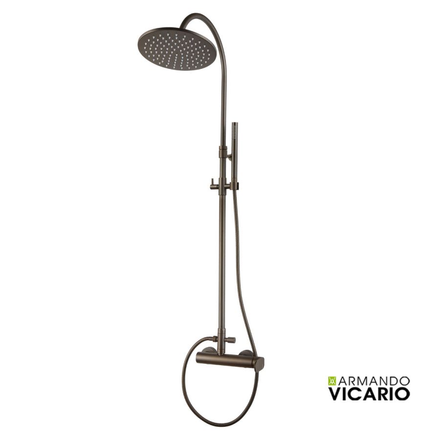 Μπαταρία Ντουζιέρας 2 Εξόδων Κολώνα 94-122 cm Armando Vicario Slim Tuscany Brass 500065-541