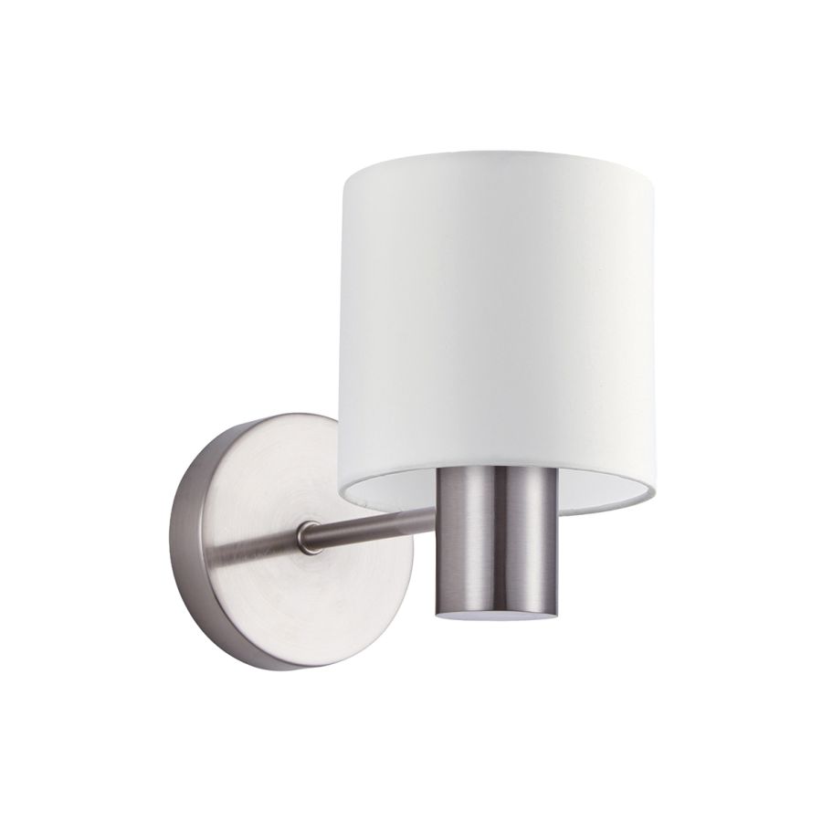 SE21-NM-16-SH1 ADEPT NICKEL MATT WALL LAMP WHITE SHADE+ HOMELIGHTING 77-8299