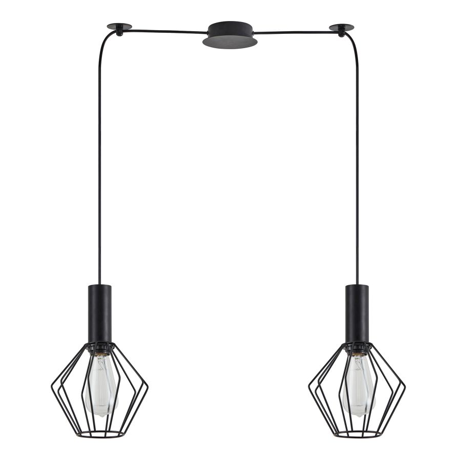 SE21-BL-4-BL2-GR1 ADEPT TUBE Black Pendant Black Metal Grid+ HOMELIGHTING 77-8529