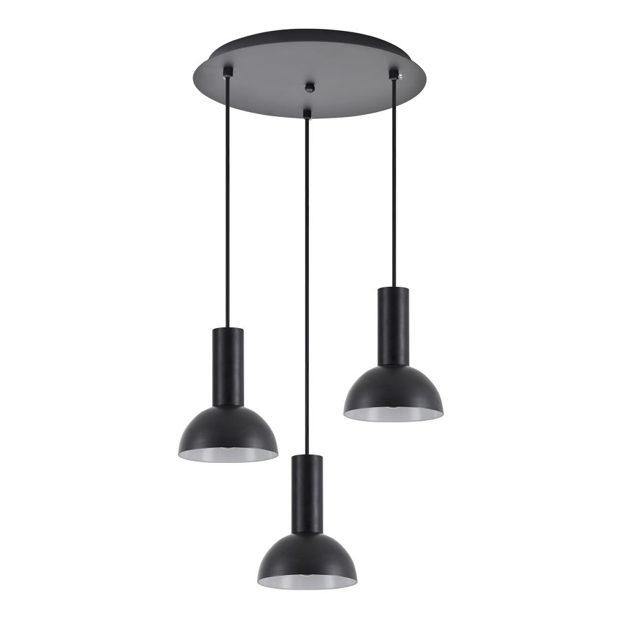 SE21-BL-4-3BL-MS3 ADEPT TUBE Black Pendant Black Metal Shade+ HOMELIGHTING 77-8558