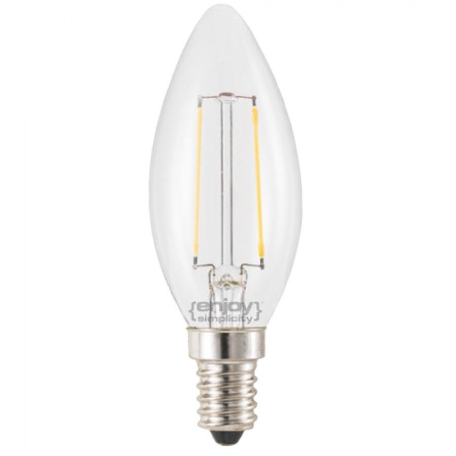 Λαμπτήρας Led Filament Clear Dimmable B35-2  E14 Κεράκι  2w 2700K 200lm Ø35xH98mm Enjoy EL827351