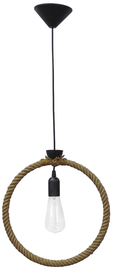 Κρεμαστό φωτιστικό KYKLOS  1/L ROPE UT-BLACK Heronia 34-0039