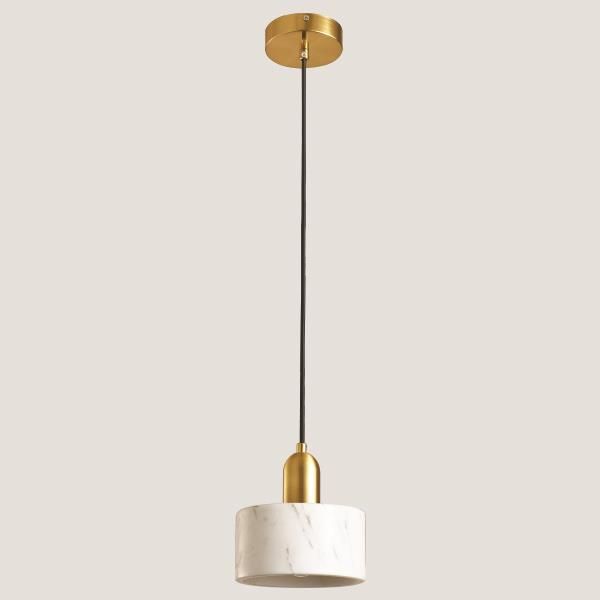 Φωτιστικό Κρεμαστό Ø15xH168cm 1xE27 220V 50/60Hz Gold & Marble White Eurolamp Arte Illumina 144-46004