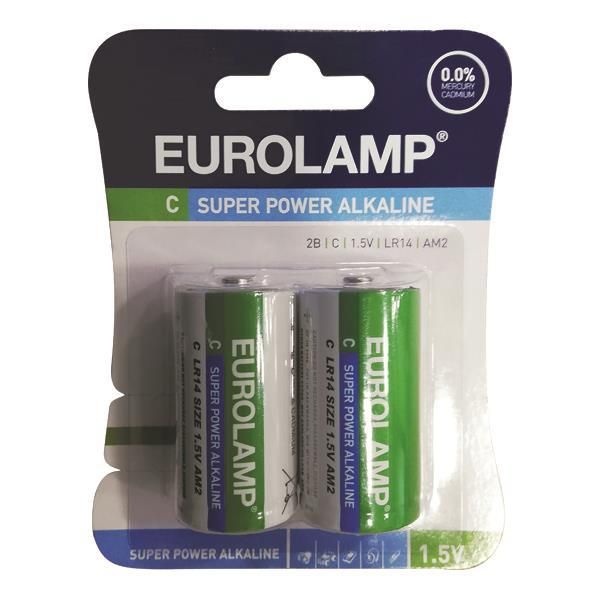 Μπαταρία Αλκαλική Super Power Alkaline 1,5 V C LR14 Blister 2τμχ. Eurolamp 147-24102