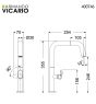 Μπαταρία Νεροχύτη Με Συρόμενο Ντους Inox Finish Armando Vicario Eva 400746-110