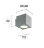 Απλίκα Cube IP44 Led 2*3 watt  480LM 3000K warm white Αλουμίνιο Γκρι Viokef Tech 4097900