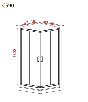 Καμπίνα Ντουζιέρας 87-89x87-89xH180cm ,2 σταθερά & 2 συρόμενα Κρύσταλλο Fabric Starlet Corner Entry CS90F-100