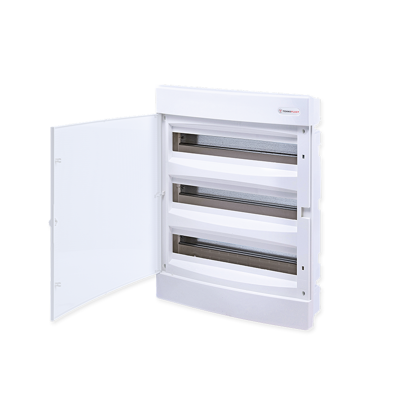 FLUSH MOUNTING 54 MODULES 3 ROWS WHITE DOOR ACA 282U3X18CW