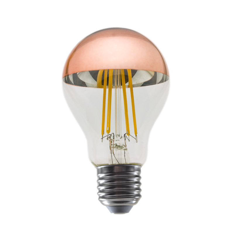 LED FILAMENT E27 DIM A60 ROSE GOLD 8W 2700K 230V AC 900LM RA80 ACA ELIOR8WWDIMRG