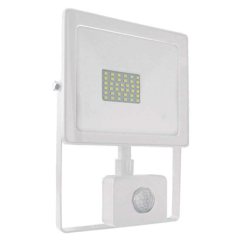 WHITE SENSOR LED SMD FLOOD LUMINAIRE IP66 30W 3000K 2400Lm 230V RA80 ACA Q3030WS