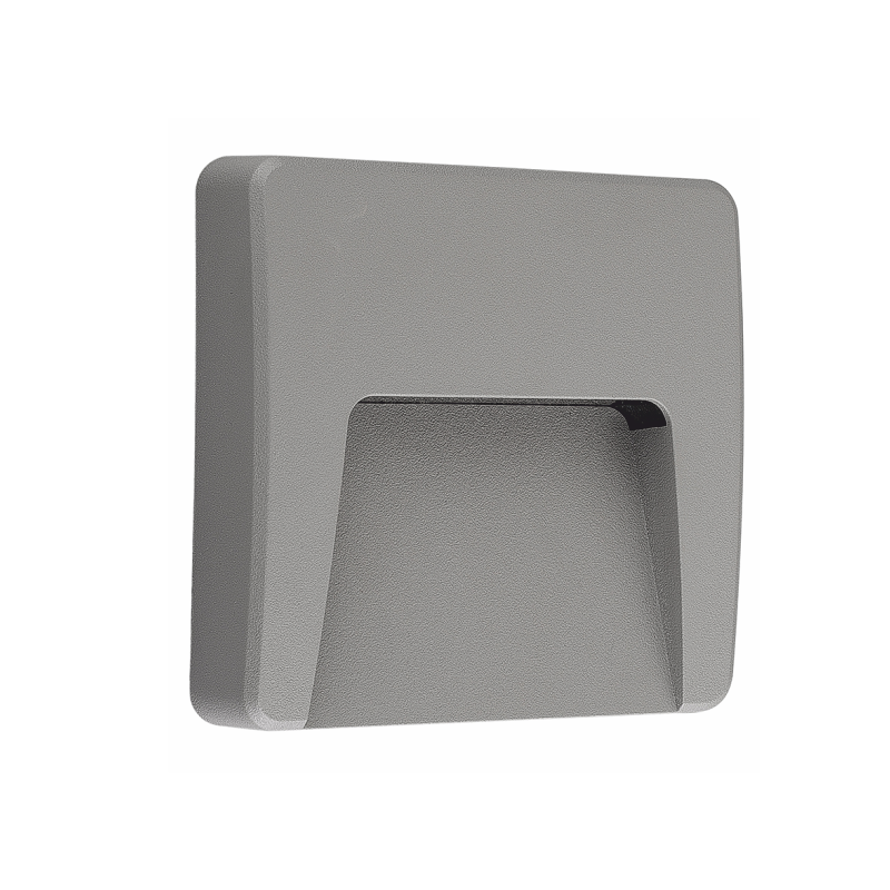 LED WALL SQUARE LUMINAIRE GREY 230V AC IP65 3W 3000K 200LM RA80 ACA SLIM42