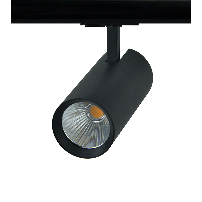 SAND BLACK LED TRACK LUMINAIRE 27W 4000K 1-PHASE 36° 3150LM 230V AC Ra80 Φ74*170MM 5YRS ACA SOLINE2740B2