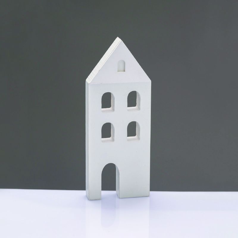 WOODEN DECORATIVE WHITE HOUSE  ΜΟΤΙΦ 7*2*18cm ACA X061870