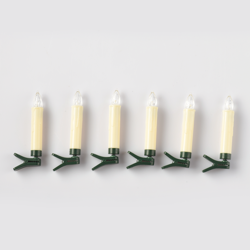 "6 WHITE MINI CLIPS CANDLES", 6*1  LED ΛΑΜΠ. ΜΠΑΤ. (6*AAA), WW,IP20, φ1.5X10.5cm ACA X0761121