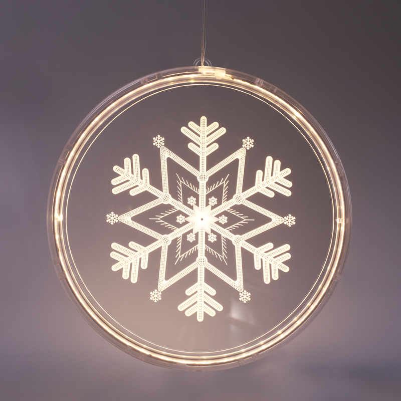 "3D ACRYLIC SNOWFLAKE", 36 WW LED ΣΤΑΘ. IP20 21X21.6CM, USB ΚΑΛ. ΤΡΟΦΟΔ. ACA X083612510