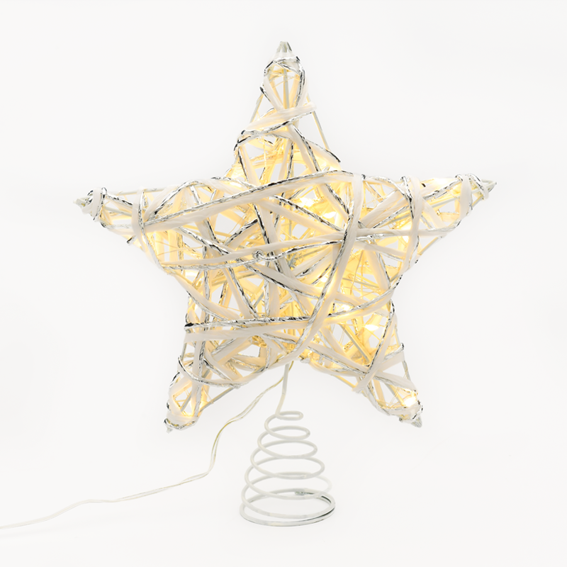 "WHITE & SILVER CONVEX STAR" 20 MINI WW LED ΛΑΜΠ. ΜΠΑΤ. 3ΧΑΑ,IP20 23x5x20cm ACA X11201125