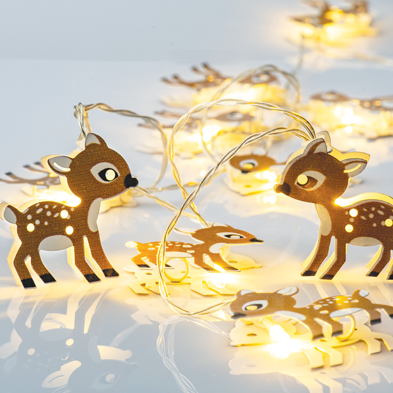 "METAL CHRISTMAS MOTIFS" ΕΛΑΦΙ 10 LED ΛΑΜΠΑΚ ΣΕΙΡΑ ΜΠΑΤΑΡ.(3xAA) ΘΕΡΜΟ ΛΕΥΚΟ IP20 135+30cm ΔΙΑΦΑΝ ACA XMDEER102A