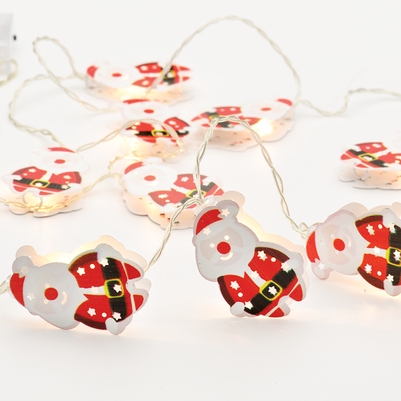 "METAL CHRISTMAS MOTIFS" ΑΓ. ΒΑΣΙΛΗΣ 10LED ΛΑΜΠΑΚ ΣΕΙΡΑ ΜΠΑΤΑΡ.(3xAA)ΘΕΡΜΟ ΛΕΥΚΟ IP20 135+30cm ΔΙ ACA XMSANTA102A