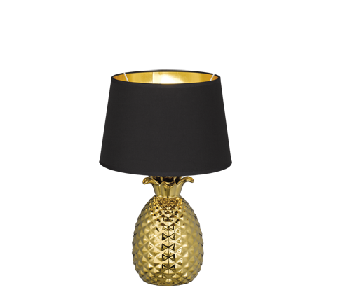 Pineapple Πορτατίφ με Μαύρο Καπέλο και Χρυσή Βάση Trio Lighting R50431079