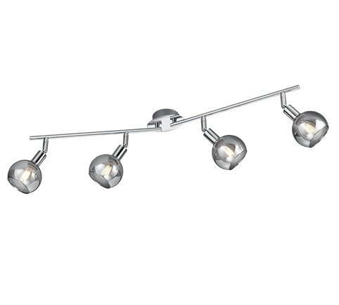 Σποτ Τετράφωτη Ράγα 4xE14 L85cm σε Ασημί Χρώμα Trio Lighting Brest R80594006