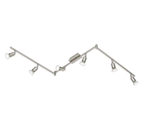 Σποτ Ράγα Εξάφωτη 150cm 6xGU10 Nickel Matt Trio Lighting Nimes R82946107