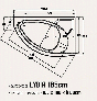 Μπανιέρα Ακρυλική 150x100x60cm Ασσύμετρη Γωνιακή Αριστερή Sanitec Lydia 569