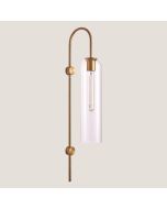 Απλίκα Τοίχου Ø10xH70cm 1xE27 220V 50/60Hz Gold & Clear Glass Eurolamp Arte Illumina 144-56002