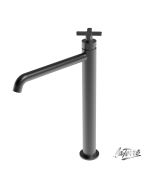 Μπαταρία Νιπτήρος Ψηλή με Βαλβίδα Clic Clac LaTorre Elle Cross Black Brushed 38016-410