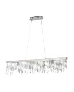 Φωτιστικό Κρεμαστό L1150xB90xH1500 mm Led 30,5w 4900lm Dimmable Χρωμέ -Διάφανα Κρύσταλλα Eglo Antelao 39284