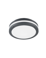 Piave Μοντέρνα Μεταλλική Πλαφονιέρα Οροφής με Ενσωματωμένο LED σε Μαύρο χρώμα 30cm Ανθρακί Trio Lighting 676960142