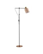 SE21-GM-39-SH3 ADEPT FLOOR LAMP Gold Matt and Black Metal Floor Lamp Brown Shade+ HOMELIGHTING 77-8347