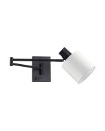 SE21-BL-52-SH1 ADEPT WALL LAMP Black Wall Lamp with Switcher and White Shade+ HOMELIGHTING 77-8379