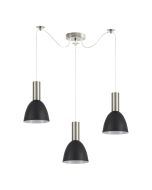 SE21-NM-4-NM3-MS2 ADEPT TUBE Nickel Matt Pendant Black Metal Shade+ HOMELIGHTING 77-8458