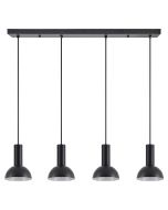 SE21-BL-4-4BL-MS3 ADEPT TUBE Black Pendant Black Metal Shade+ HOMELIGHTING 77-8560