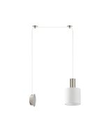 SE21-NM-4-NM1W-SH1 ADEPT TUBE Nickel Matt Wall Lamp White Fabric Shade+ HOMELIGHTING 77-8796