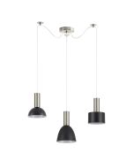 SE21-NM-4-BL3-MS12 ADEPT FLEX Nickel Matt Pendant Black Metal Shade+ HOMELIGHTING 77-8929