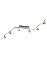 Σποτ Εξάφωτη Ράγα Χρωμέ L150xH24cm Led 4,3w 6x430lm 3000K Trio Lighting Clapton 821410605