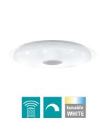 Πλαφονιέρα Οροφής Λευκή 66xH10cm LED 3000-4000-5000Κ 4300lm Τηλεχειριστήριο-Λειτουργία Μνήμης  Eglo Lanciano  97737