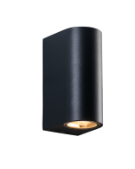 GU10 WALL LUMINAIRE 230V AC SAND BLACK IP65 MAX.2X35W ACA LG2202GU10B