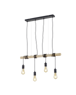 Κρεμαστό Vintage Φωτιστικό Ράγα Τετράφωτη 85xH150cm 4xE27 Trio Lighting Brody R30244032