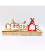 "WOODEN TABLE XMAS", 6 LED ΛΑΜΠ. ΜΠΑΤ. (2xAA), WW,IP20, 30X6X13CM ACA X06611244