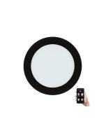 Στρογγυλό Χωνευτό Μαύρο 16,6cm LED Panel 10,5w 2700-6500K 1520lm Τηλεχειριστήριο-App Eglo Fueva 900107